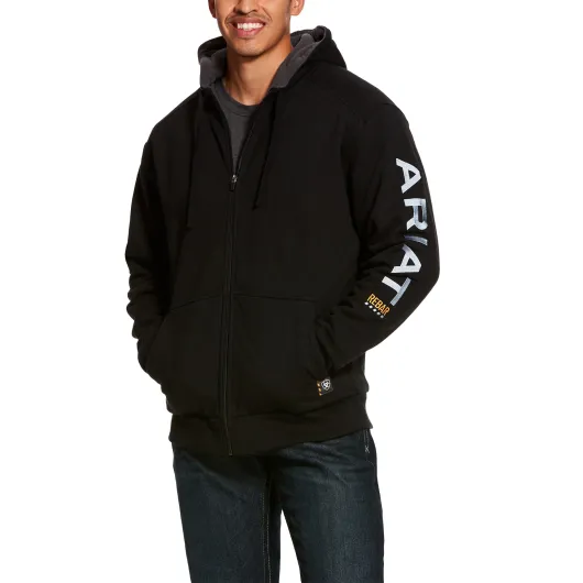 Ariat Rebar Herren All-Weather Full Zip Hoodie schwarz