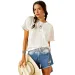 Ariat Short Sleeve Tassel Top Cloud Dancer